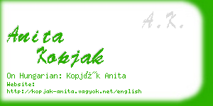 anita kopjak business card
